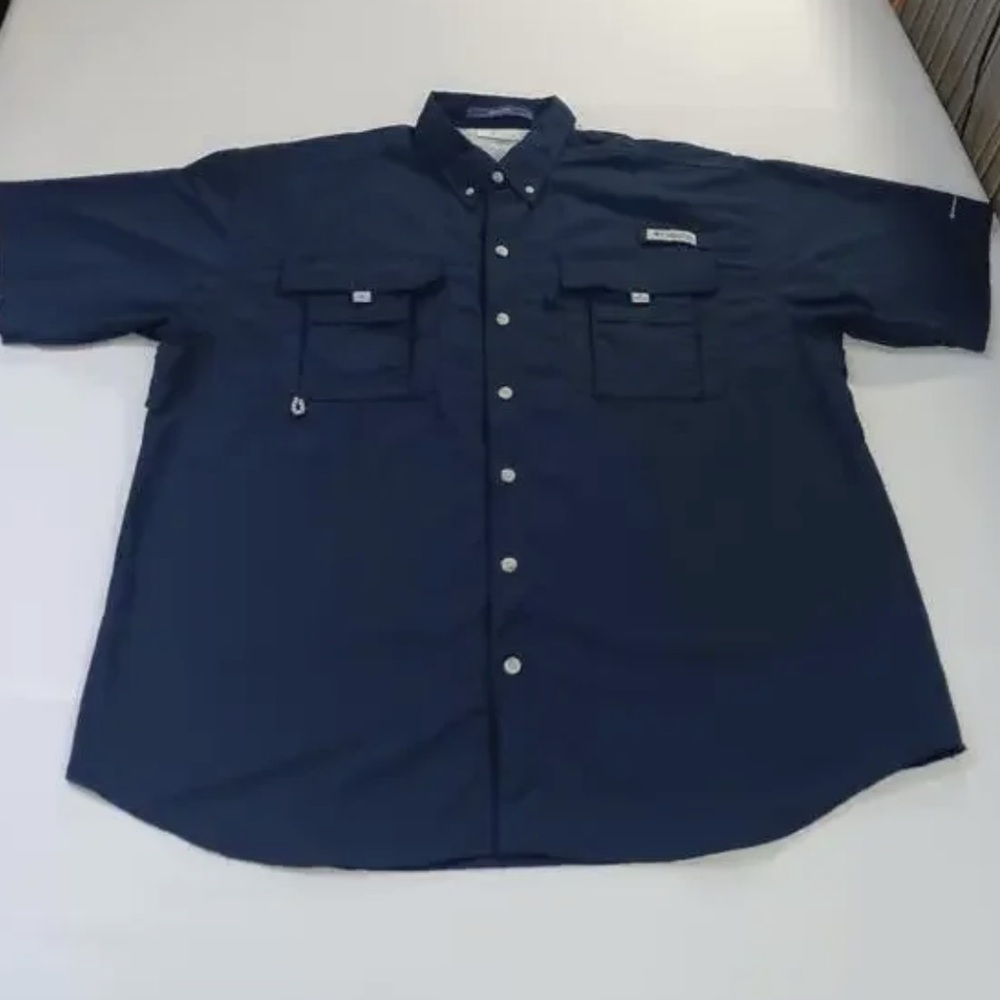 Men's Short-Sleeve Button-Down Utility Shirt - Navy